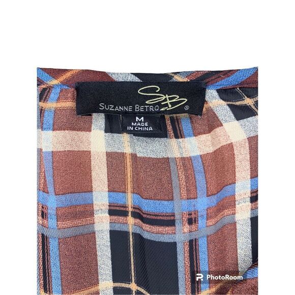 Suzanne Betro sheer plaid blouse - Picture 4 of 5